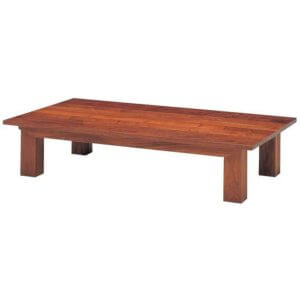 座卓とは、床に座って食事や団らんをする際に使うテーブルのことです。座卓は、天板に脚をつけて固定しています。床の上に座って使用するため、脚が短く、床から天板までの高さは３０～４０センチのものが一般的です。天板は、長方形、正方形、円形など様々な形があります。 